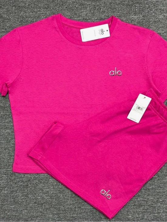 ALO Yoga Other - ALO Yoga Bright Pink Short Sleeve Kids Tee